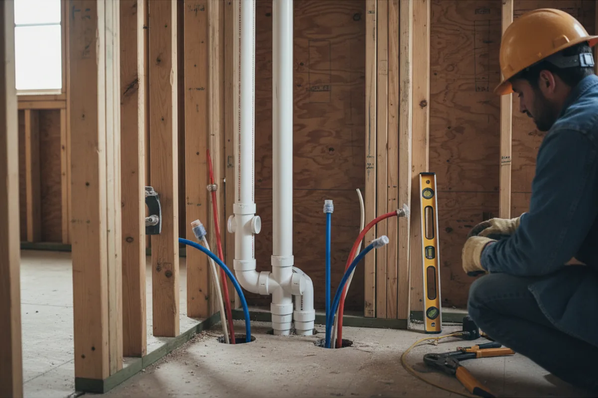 Drain and supply rough-in during Sump Pump Repair in Cave Junction